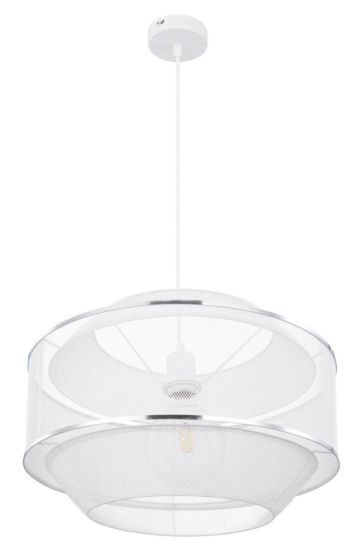 Viseča Svetilka Cruz - barve kroma/bela, Trend, kovina (45/150/28cm) - Globo