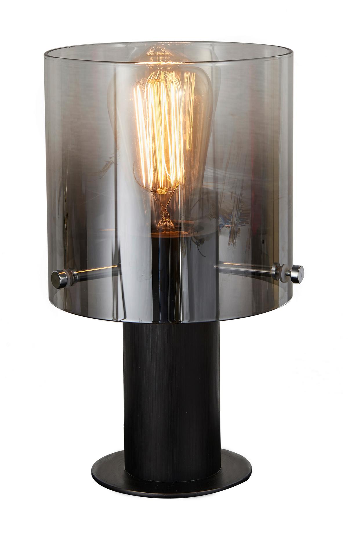 LAMPA STOŁOWA ALESUND - czarny/ciemnoszary, Design, metal/szkło (15/26cm) - Dieter Knoll