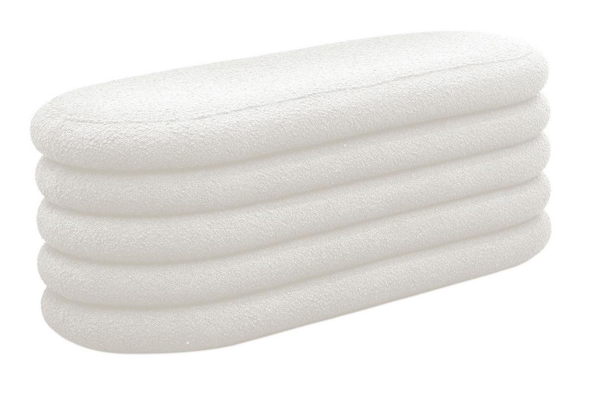 Klop Bouclé, Bela - bela, Moderno, tekstil (108/42/45cm) - Livetastic