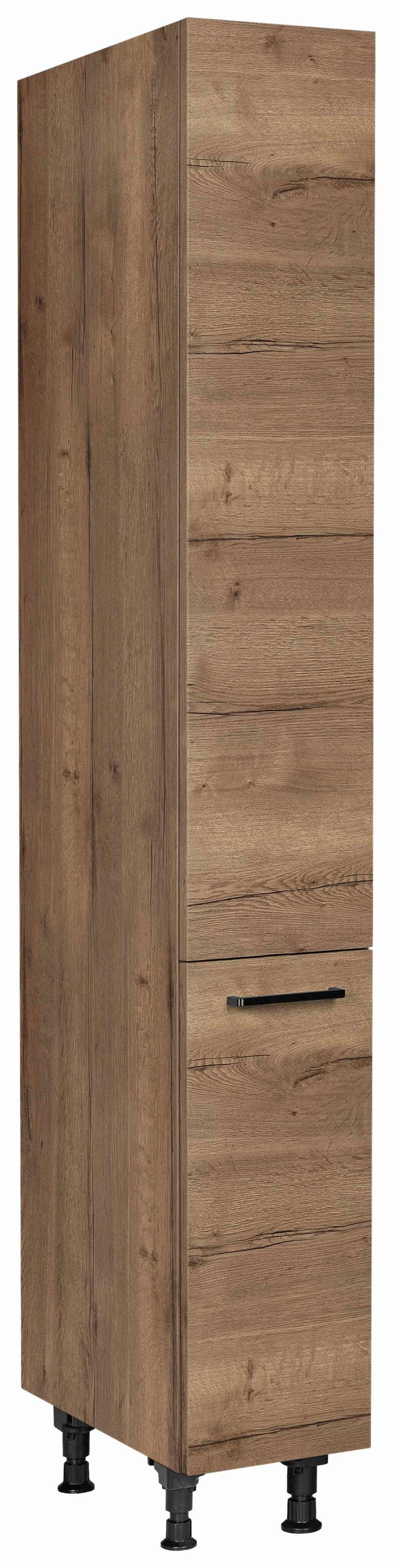 Apothekerschrank Structura Eiche dunkel - Eiche dunkel/Schwarz, MODERN, Holzwerkstoff/Metall (30/216,6/58cm) - Nobilia