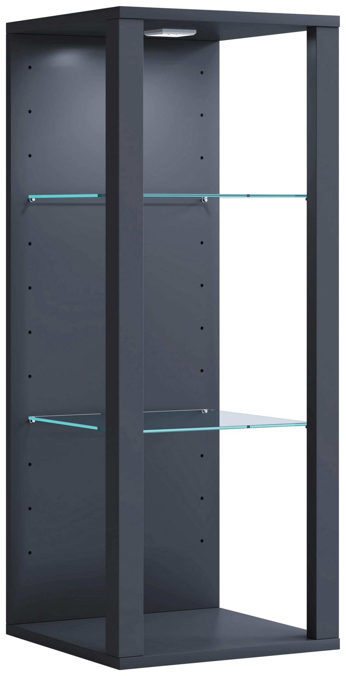 VITRINE SUSPENDUE GLASOL MW - Anthrazit, Design, Glas/Holzwerkstoff (35/90/35cm) - MID.YOU