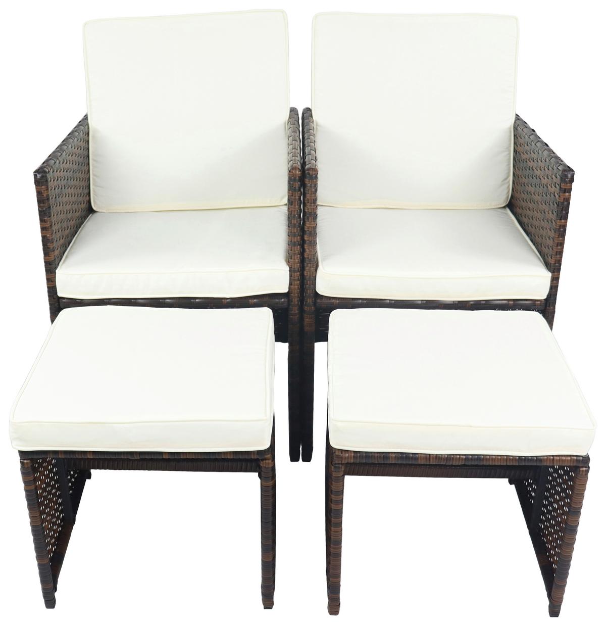 GARTENSESSEL-SET RALOSO - Weiss/Braun, Modern, Kunststoff/Textil (53/84/53cm) - Ambia Garden