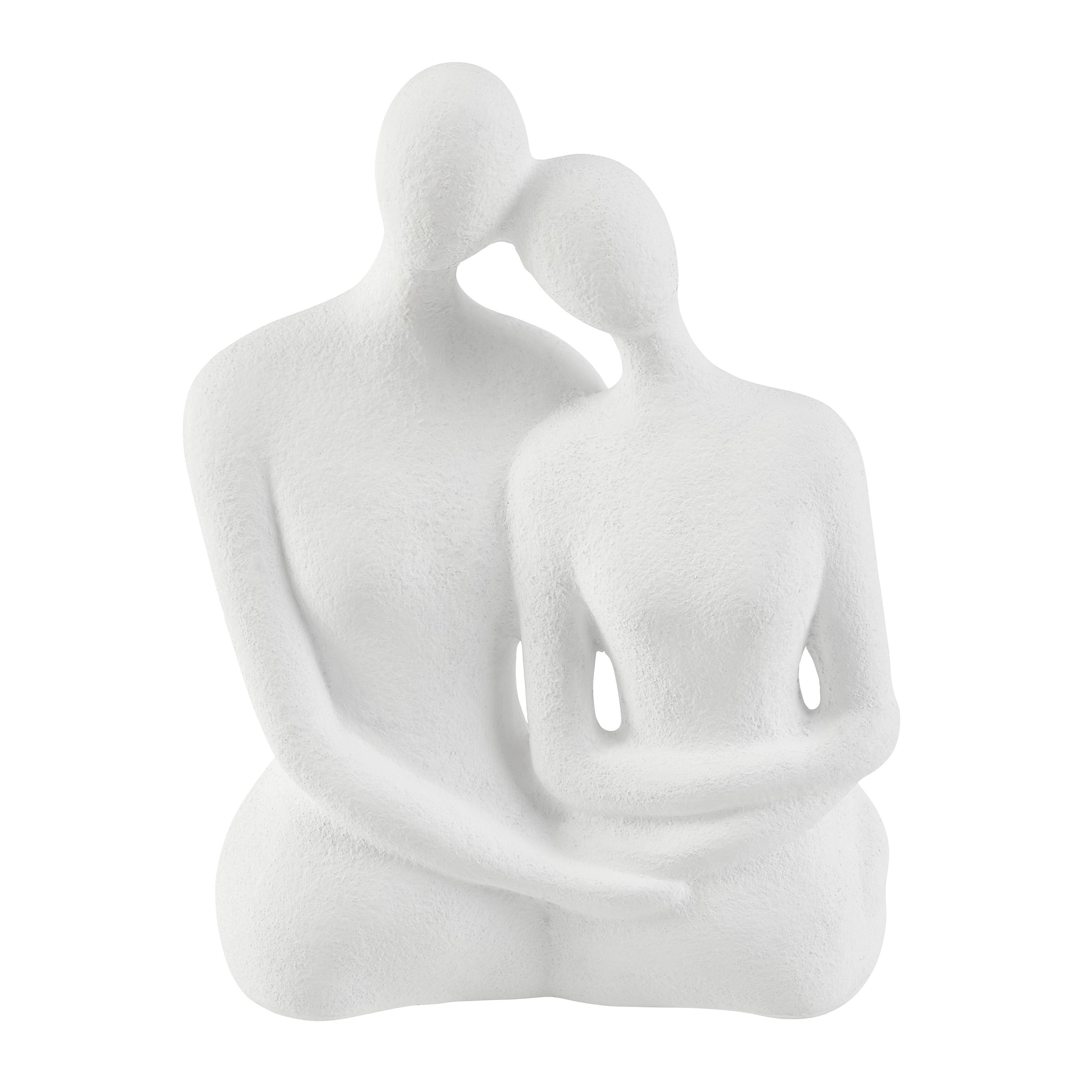 Dekokopf Sina Weiß aus Naturstein - Weiß, KONVENTIONELL, Stein (15/19.3/7cm) - Modern Living
