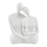 Dekokopf Sina Weiß aus Naturstein - Weiß, KONVENTIONELL, Stein (15/19.3/7cm) - Modern Living
