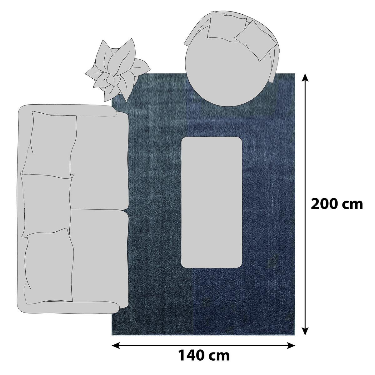 Hpchflorteppich Ata Grau ca. 140x200cm - Grau, KONVENTIONELL, Textil (140/200cm) - Novel