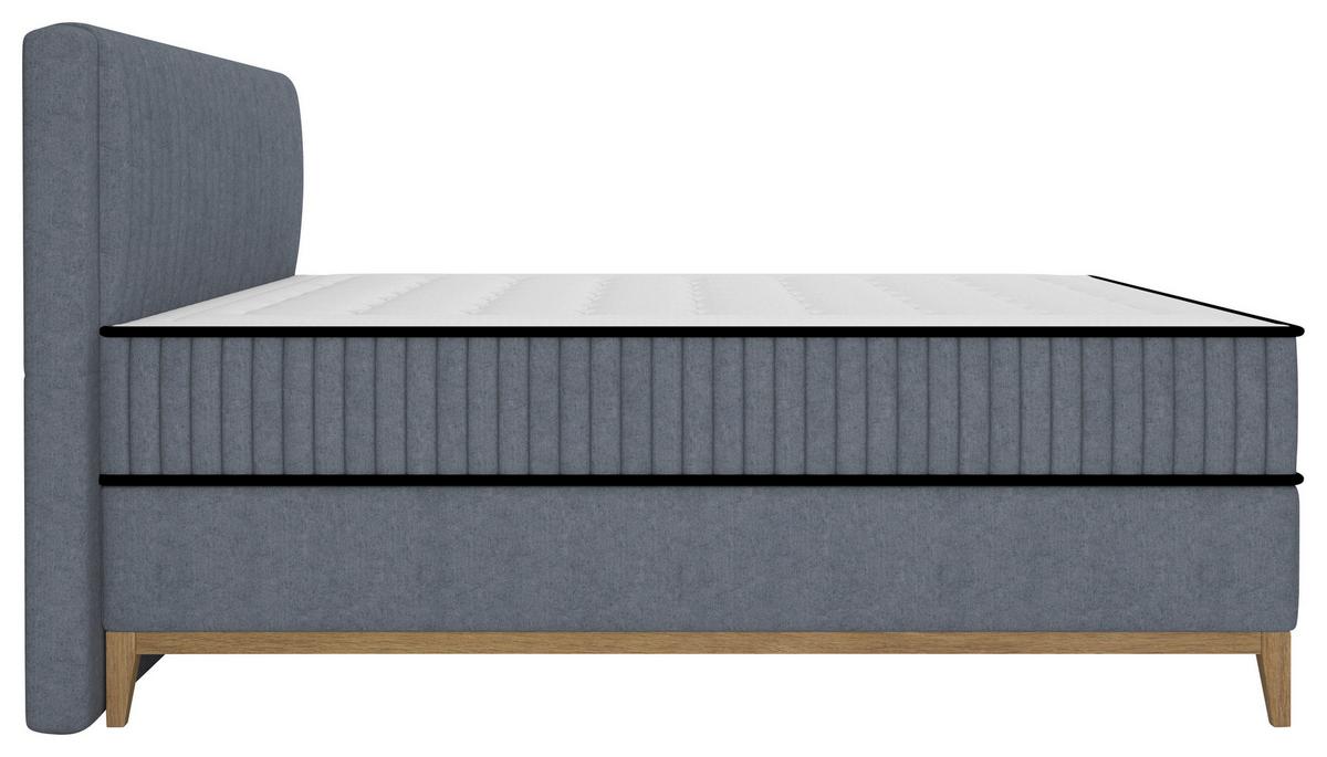 Bett Elena Blau ca. 160x200cm - Blau, KONVENTIONELL, Holz/Holzwerkstoff (160/200cm) - Sembella