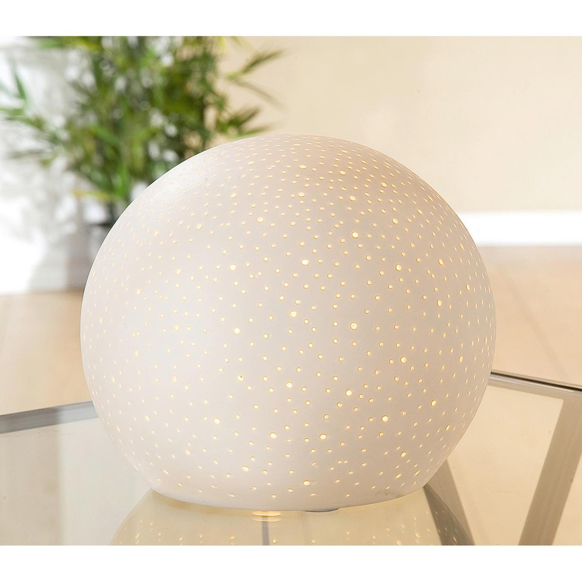 Tischleuchte Weiß matt max. 25 Watt - Weiß, Basics, Keramik (18/16/18cm)