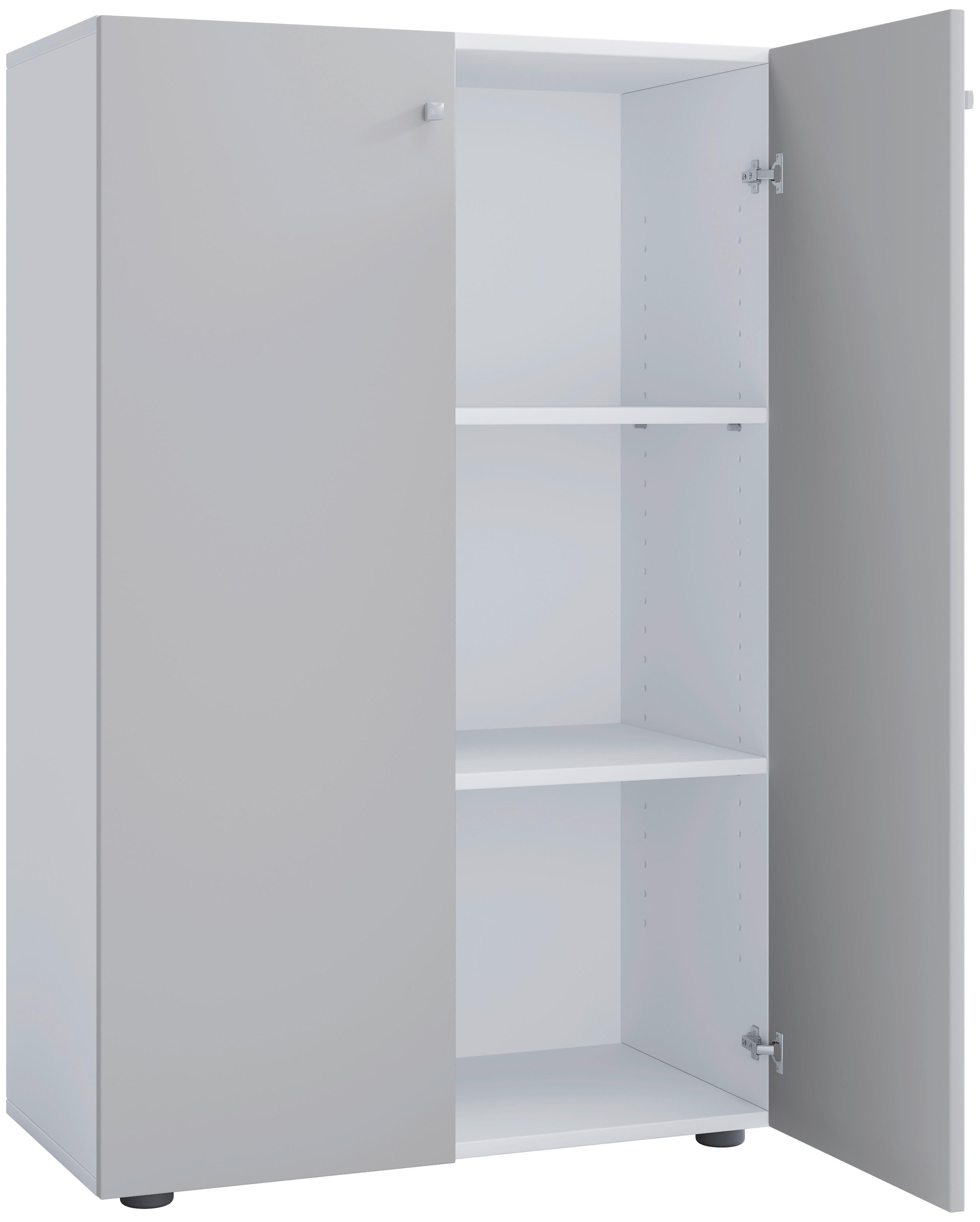 AKTENSCHRANK LONA XL - Weiss/Grau, Design, Holzwerkstoff (70/110/39cm) - MID.YOU