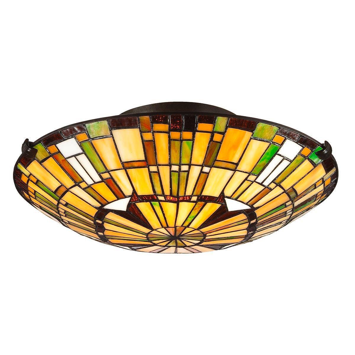 Mennyezeti Lámpa Qz-Reed-F-Vb - sötétbarna/többszínű, Konventionell, üveg/fém (14,6/42,0cm) - Elstead Lighting