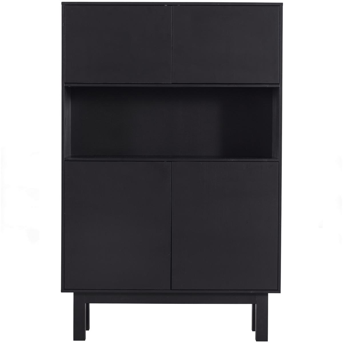 Buffet Finca Schwarz - Schwarz, Design, Holz (110/170/40cm) - Livetastic