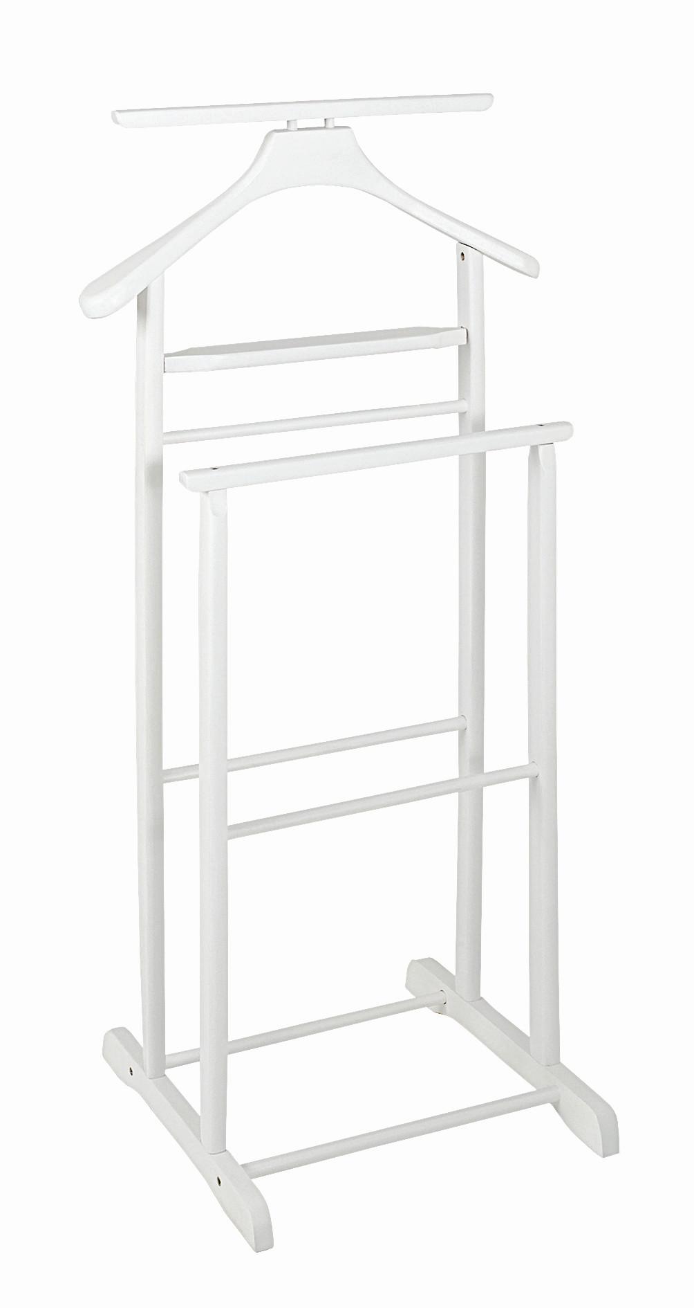 CICHY SŁUGA FUNNY - biały, Basics, drewno (47/102/36cm)