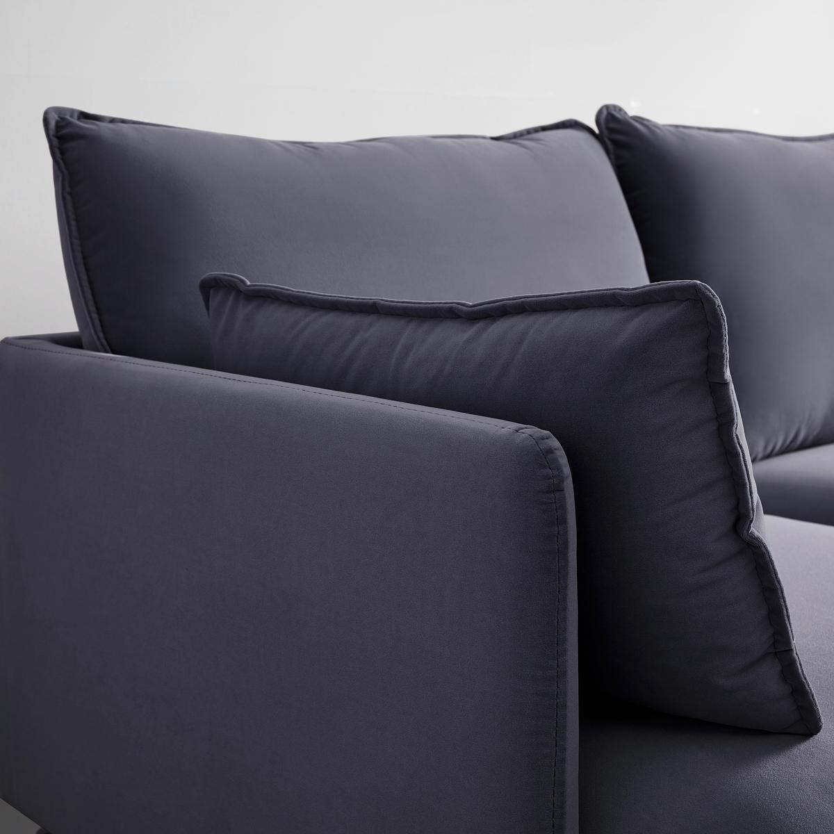 Sarokkanapé Rosa - szürke, Modern, textil/fém (226/84/163cm) - Bessagi Home