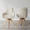STOL MED ARMSTÖD JUANA - cremefärgad/naturfärgad, Modern, trä/textil (61/93/65cm) - Bessagi Home