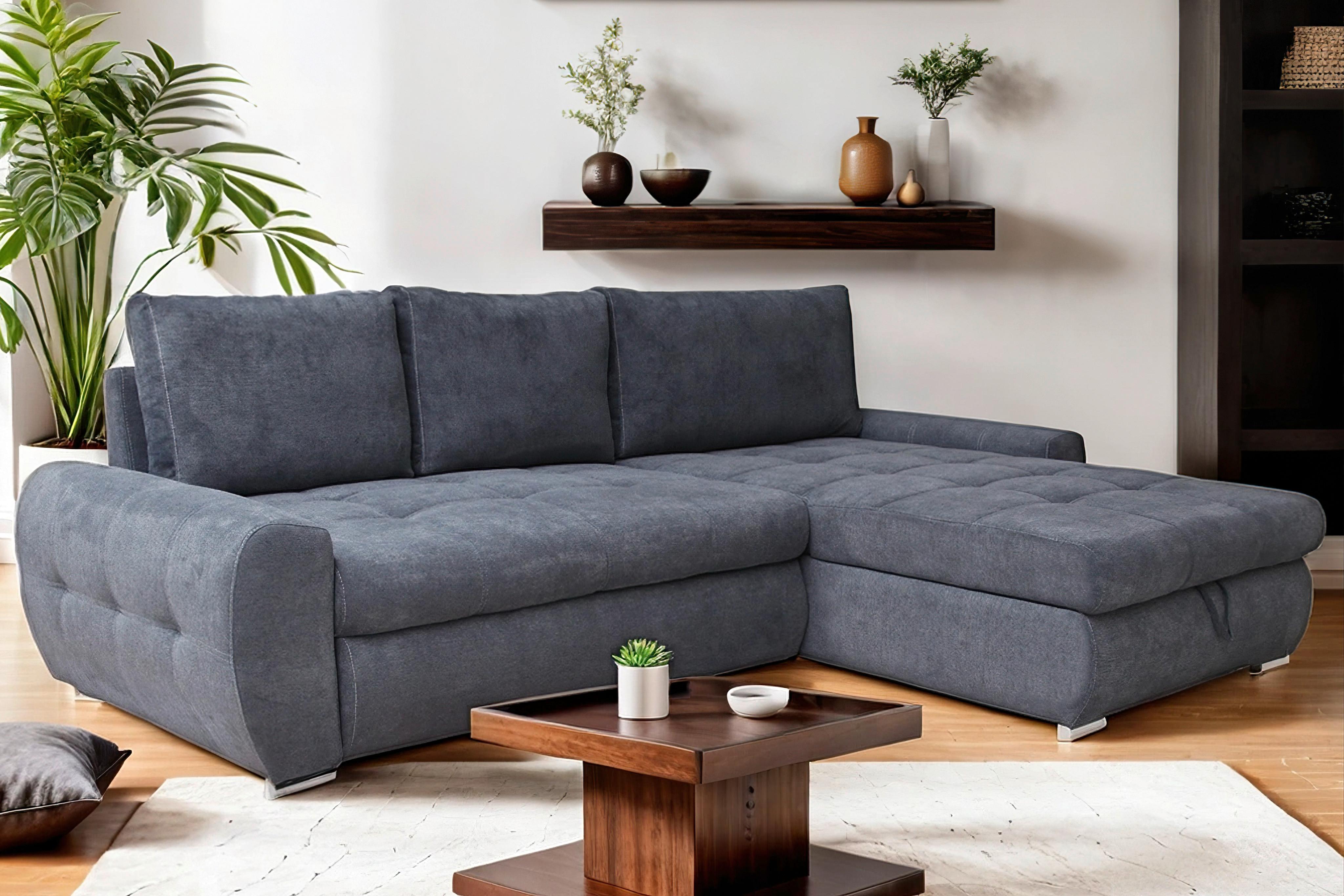 Coltar extensibil SOLAR - alb/gri, Design, textil (277/175cm) - Modern Living
