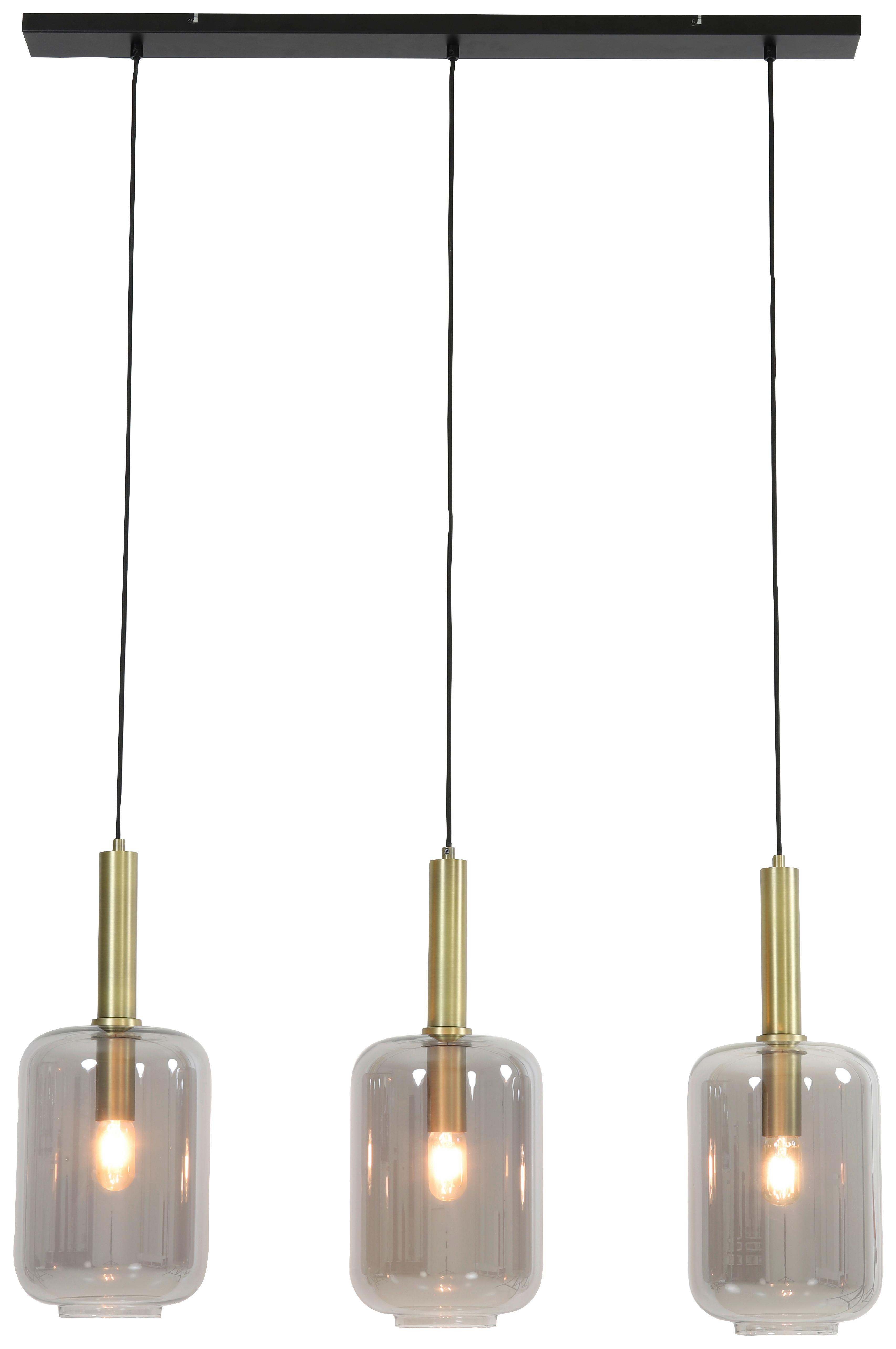 LAMPA WISZĄCA LEKAR - kolor brązu, Design, szkło (100/22/32cm) - Light & Living