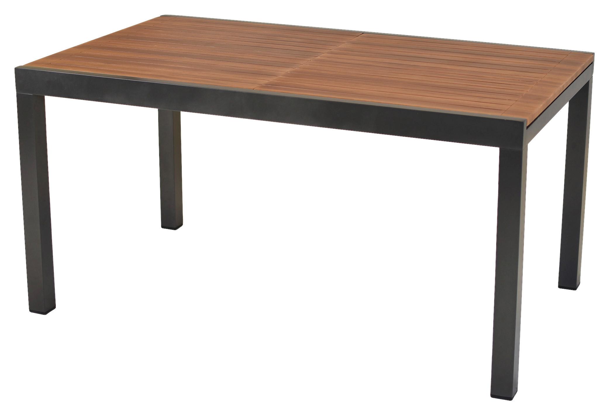 GARTENTISCH AUSZIEHTISCH 150 (200) X 90 CM - Graphitfarben/Naturfarben, MODERN, Holz/Metall (150/90/76,5cm) - Gardenson