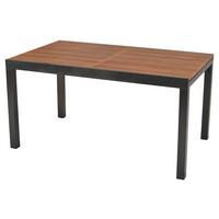Raztegljiva Vrtna Miza Gardenson, 150-200x90cm - barve grafita/naravne barve, Moderno, kovina/leseni material (150/90/76,5cm) - Gardenson