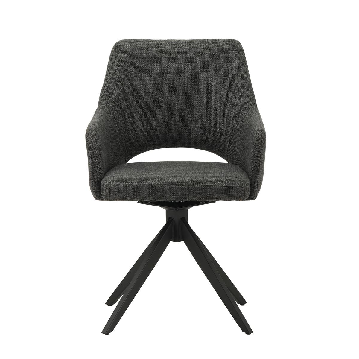 Stuhl Asher Anthrazit - Anthrazit/Schwarz, MODERN, Textil/Metall (54,5/85/61,5cm) - MID.YOU