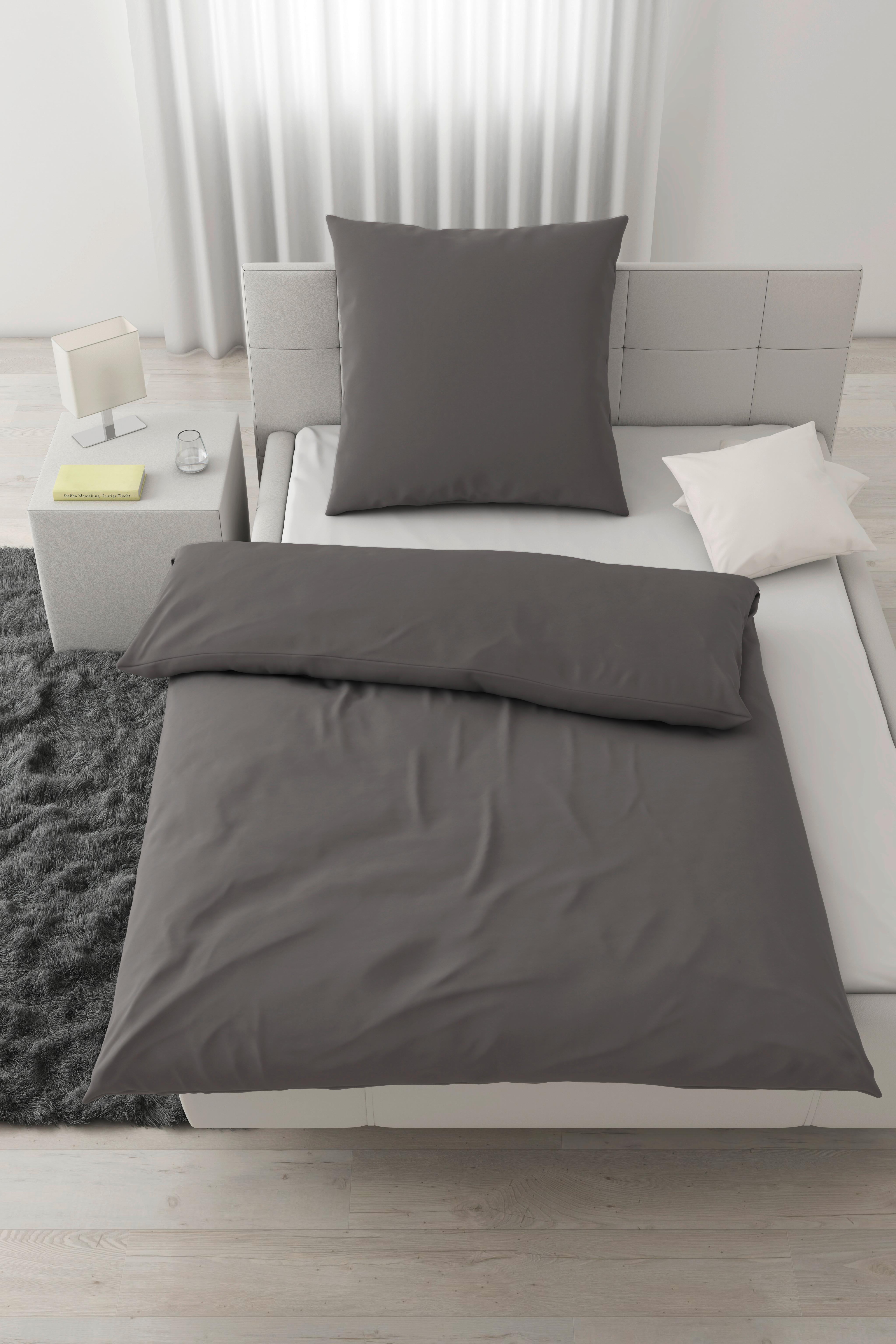 Bettwäsche Iris XL Grau ca. 155x220cm - Grau, MODERN, Textil (155/220cm) - Modern Living