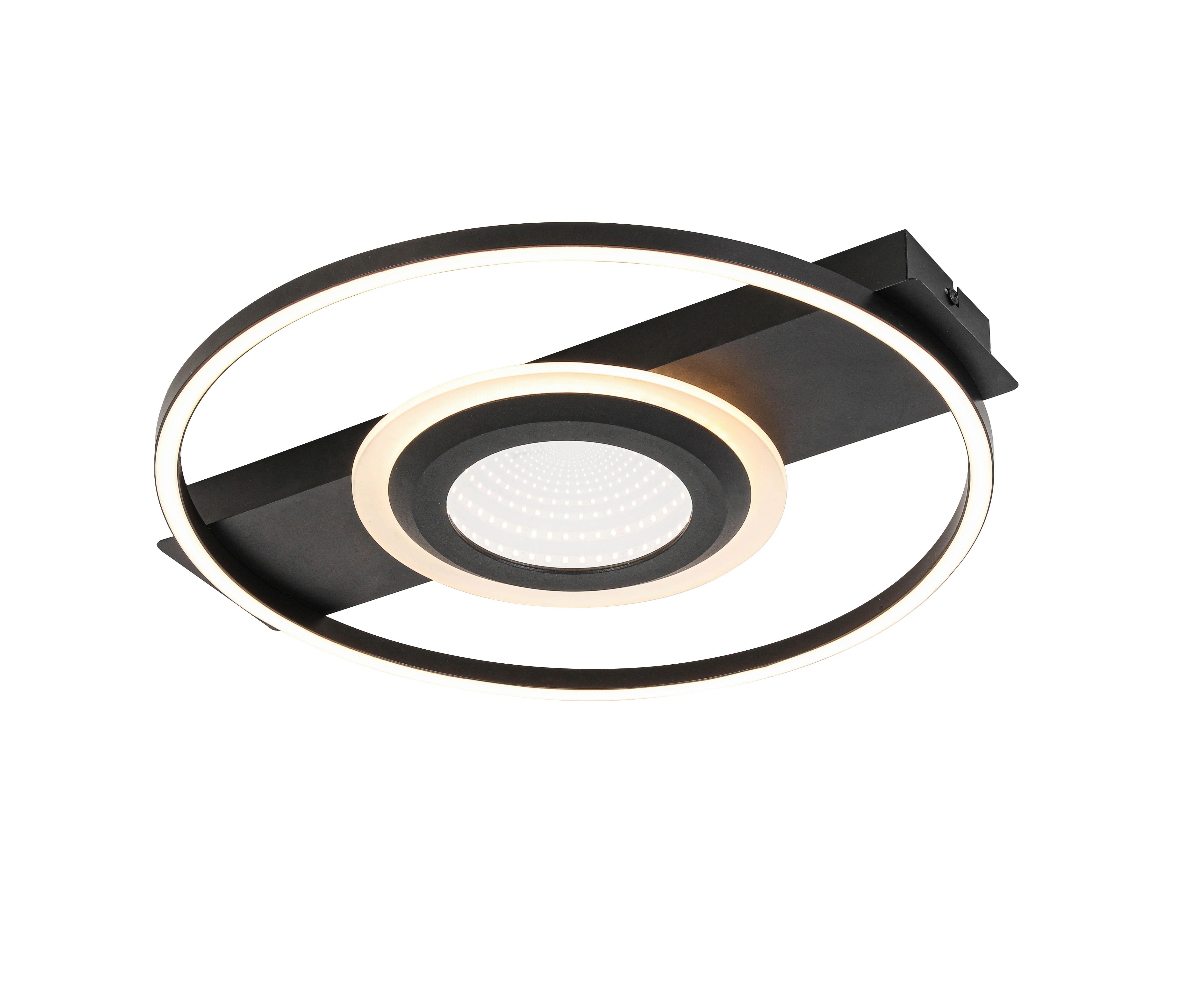 LAMPA SUFITOWA LED JESSY - czarny, Trend, tworzywo sztuczne/metal (42/40/6cm) - Novel