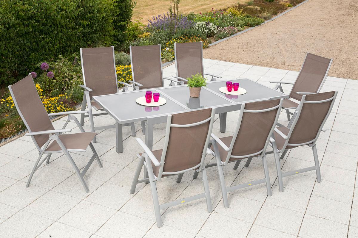 GARTENSET CARRARA - Silberfarben, MODERN, Textil/Metall - Gardenson