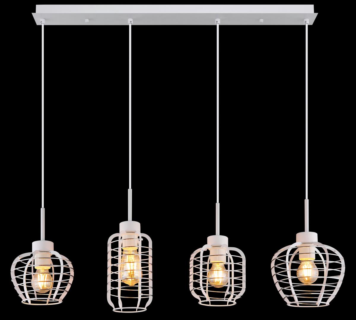 Viseća Svjetiljka Nesa - bijela/boje kroma, Basics, metal/plastika (90/20,5/120cm) - Globo