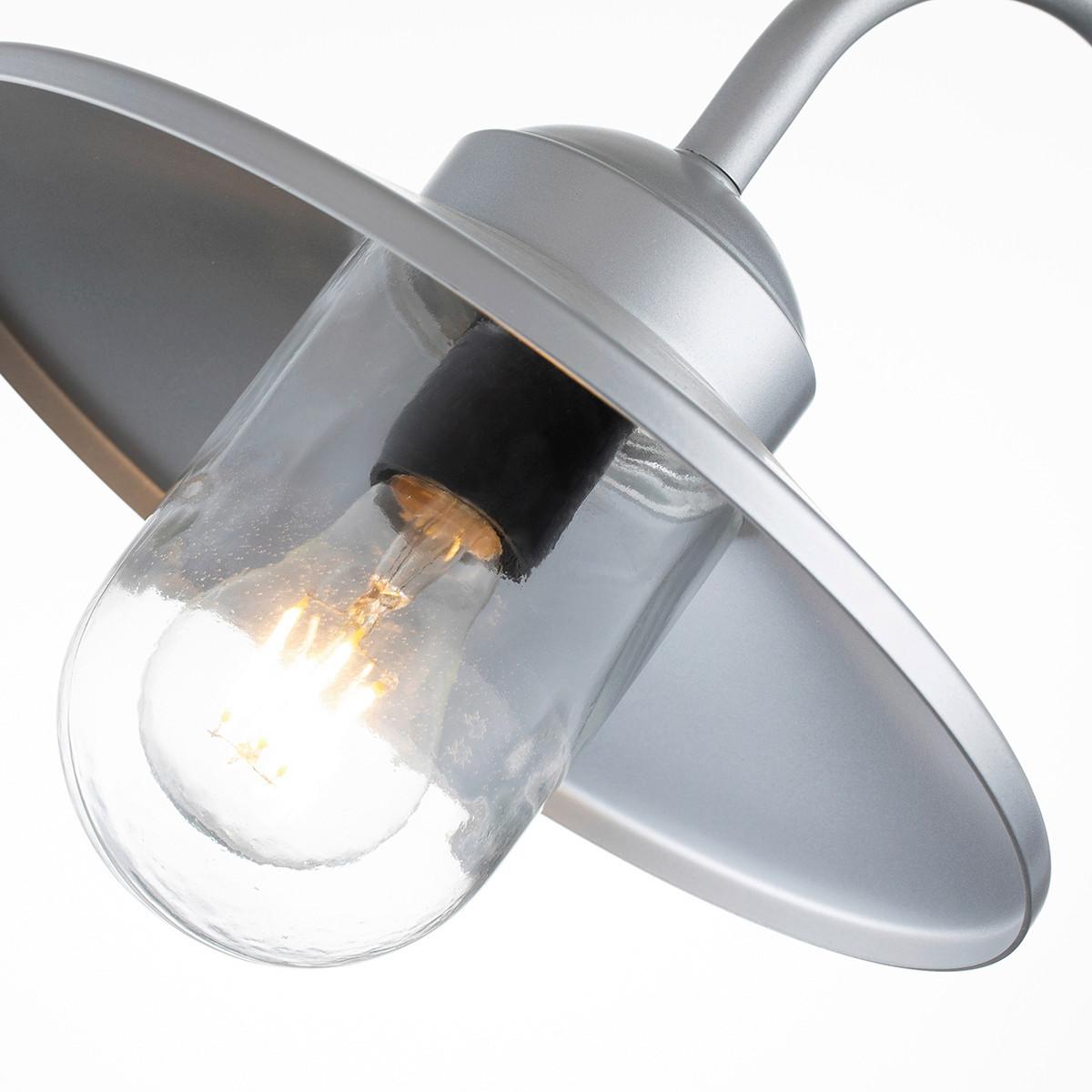 Kültéri Falilámpa Klampenborg-Pir-Sil - ezüstszínű, Konventionell, üveg/fém (42/27.5/25,5cm) - Elstead Lighting