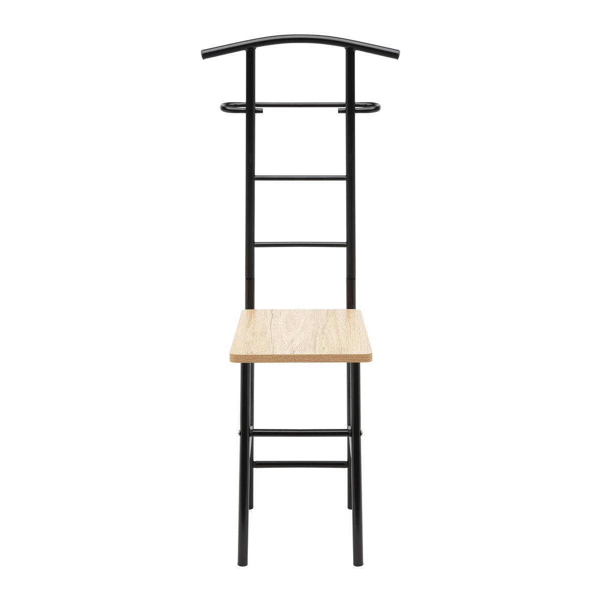 Kleiderständer in Schwarz/Eichefarben - Schwarz/Eiche San Remo, MODERN, Holzwerkstoff/Metall (46/109/46cm) - Mömax