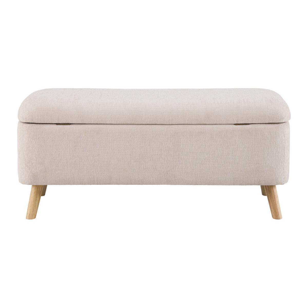 Sitzbank Jenson Beige - Beige/Naturfarben, MODERN, Holz/Textil (100/43/40cm) - Mömax