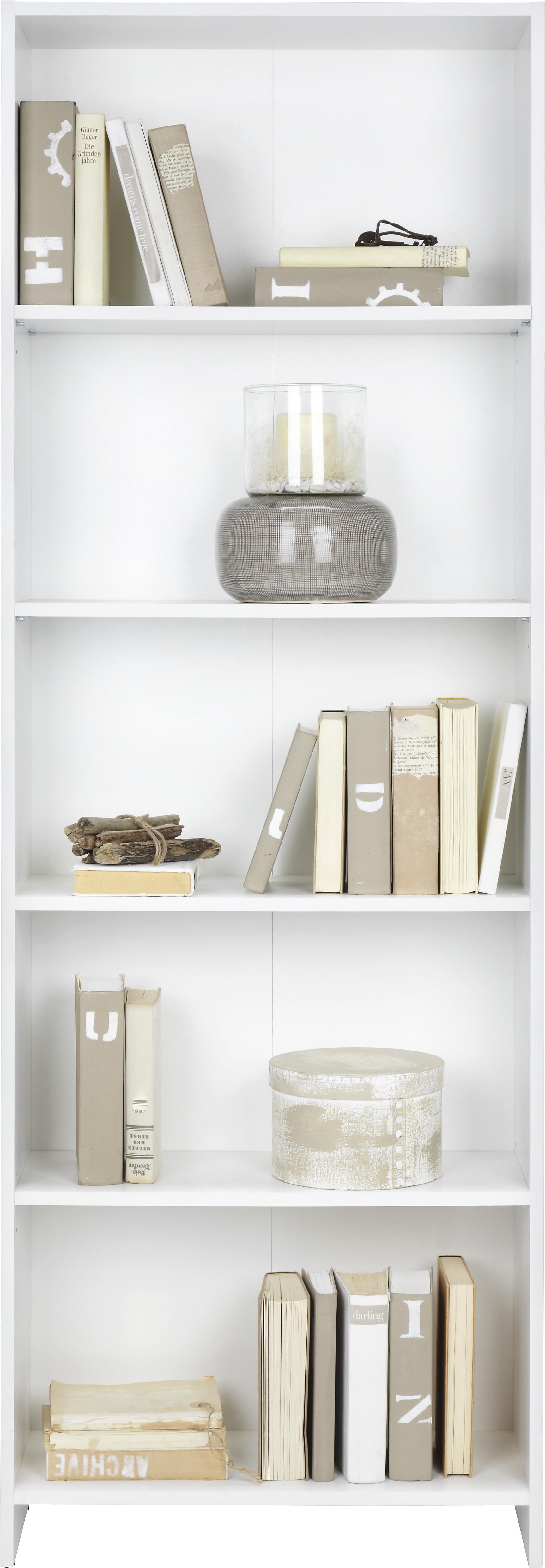 REGAŁ BOBBY   -TOP- -PV- - biały, Design, materiał drewnopochodny (60/175/24cm) - Livetastic