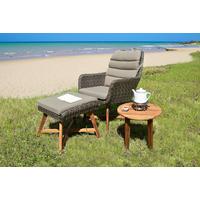 Loungsessel Clavia ca. 65x95x85 cm Braun/Akazie - Beige/Braun, Basics, Holz/Kunststoff (65/95/85cm) - Gardenson