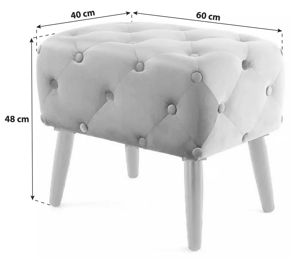 HOCKER A7QQP - Schwarz/Grau, Basics, Holzwerkstoff/Textil (40/48/60cm) - Kayoom