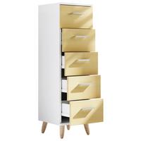 Midischrank Landos ca. 30x100 cm Honigeiche/Weiß - Honigeiche/Silberfarben, MODERN, Holzwerkstoff/Kunststoff (30/100/30cm) - MID.YOU