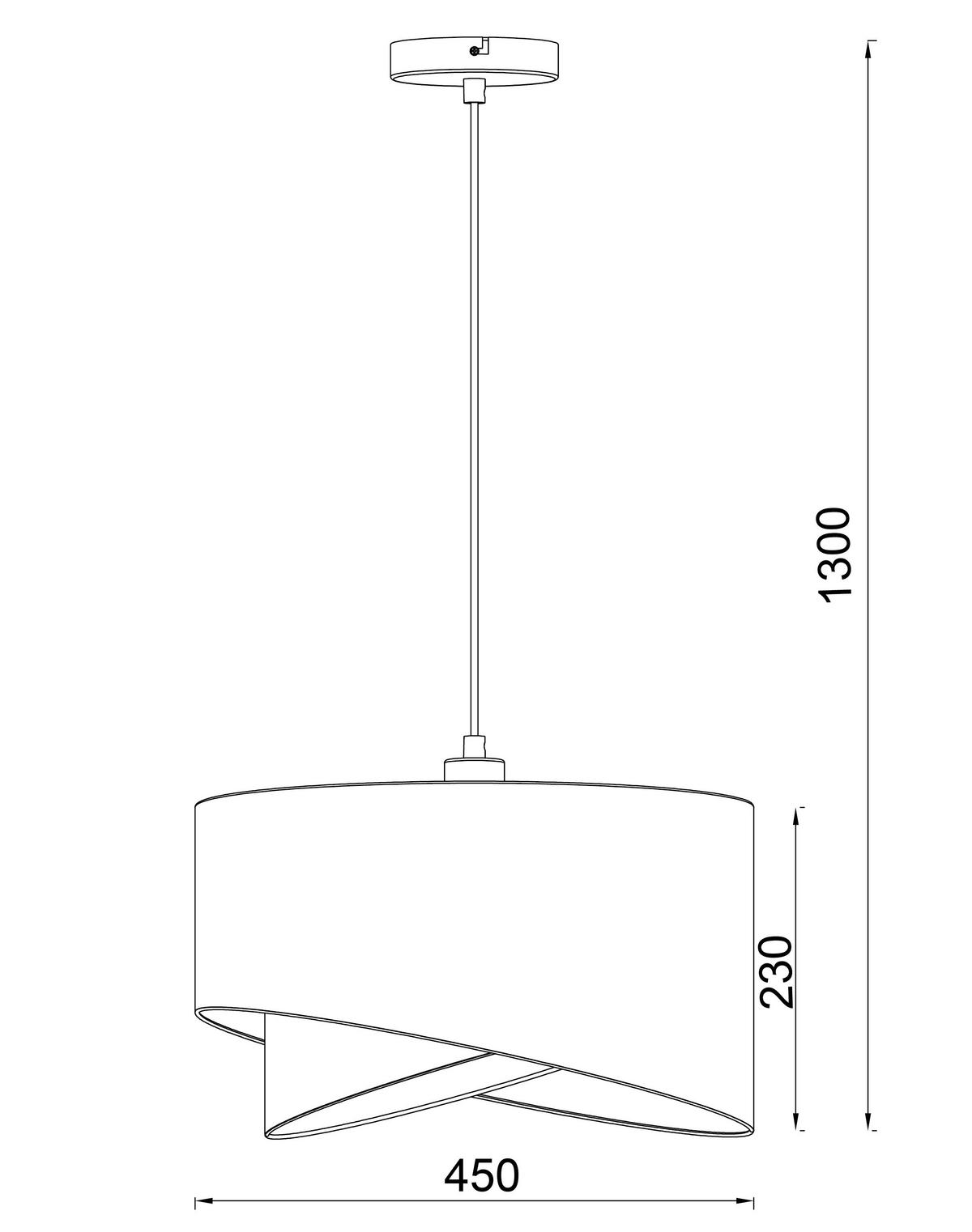 LAMPA WISZĄCA PAULA - czarny/kolor złoty, Trend, metal/tkanina (45/130cm) - Novel
