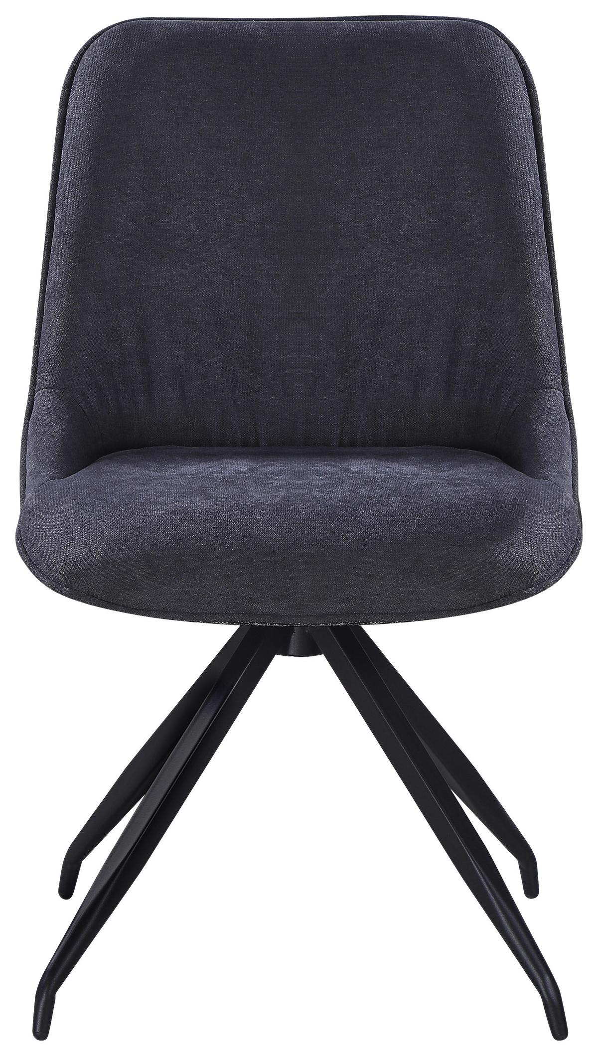 Stuhl Nova Grau - Schwarz/Grau, MODERN, Textil/Metall (51/85/61cm) - Premium Living