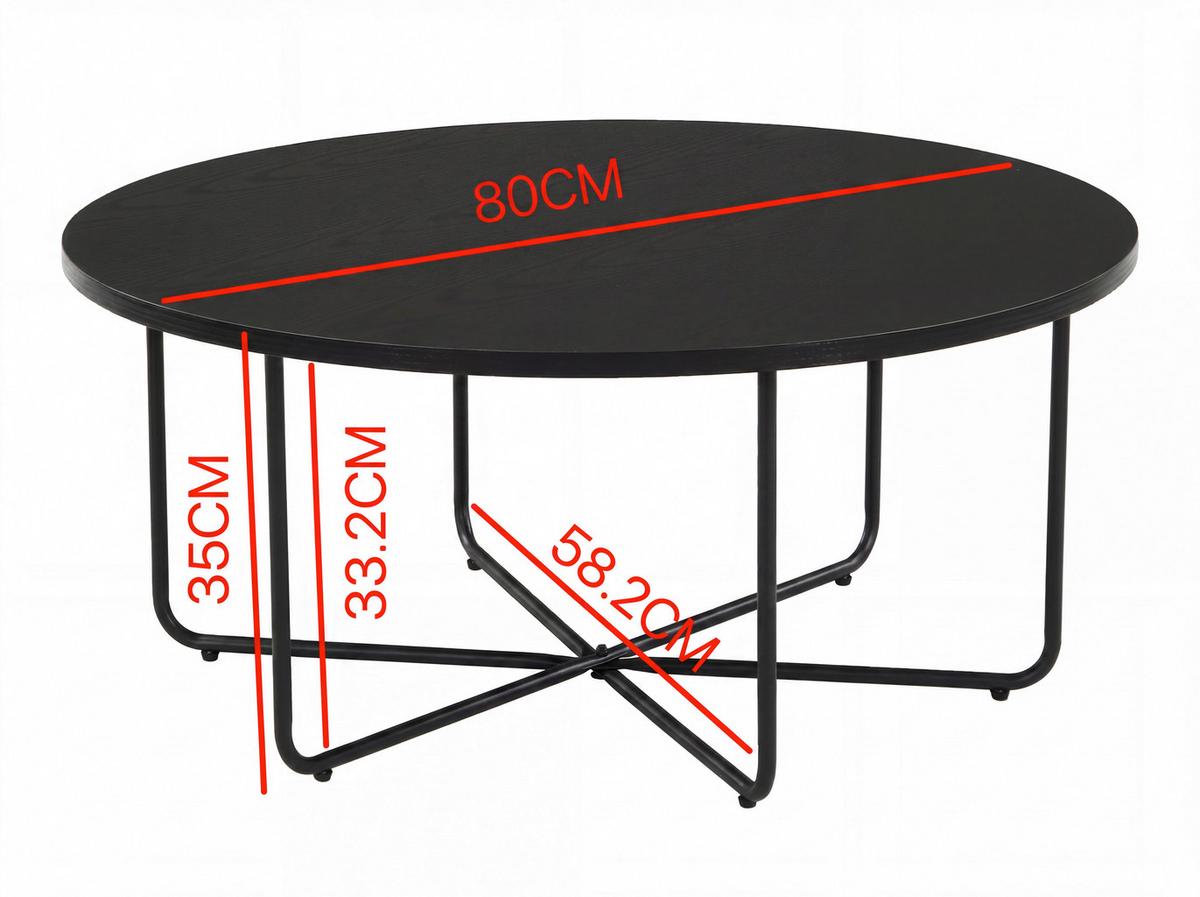 Couchtisch Wl7.649 - Schwarz, Design, Holzwerkstoff/Metall (80/80/35cm) - Livetastic