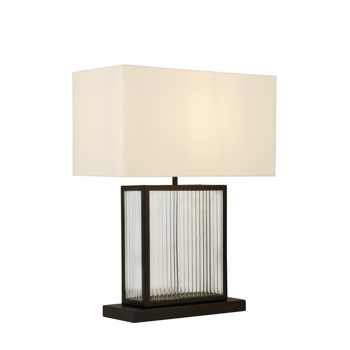 Asztali Lámpa Eu54210bk Clarendon - fekete/fehér, Design, műanyag/üveg (40/53/20cm)