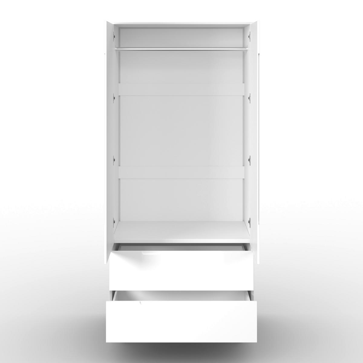 Ruhásszekrény Marlo - fehér, Modern, faalapú anyag/fa (100/223/60cm) - Bessagi Home