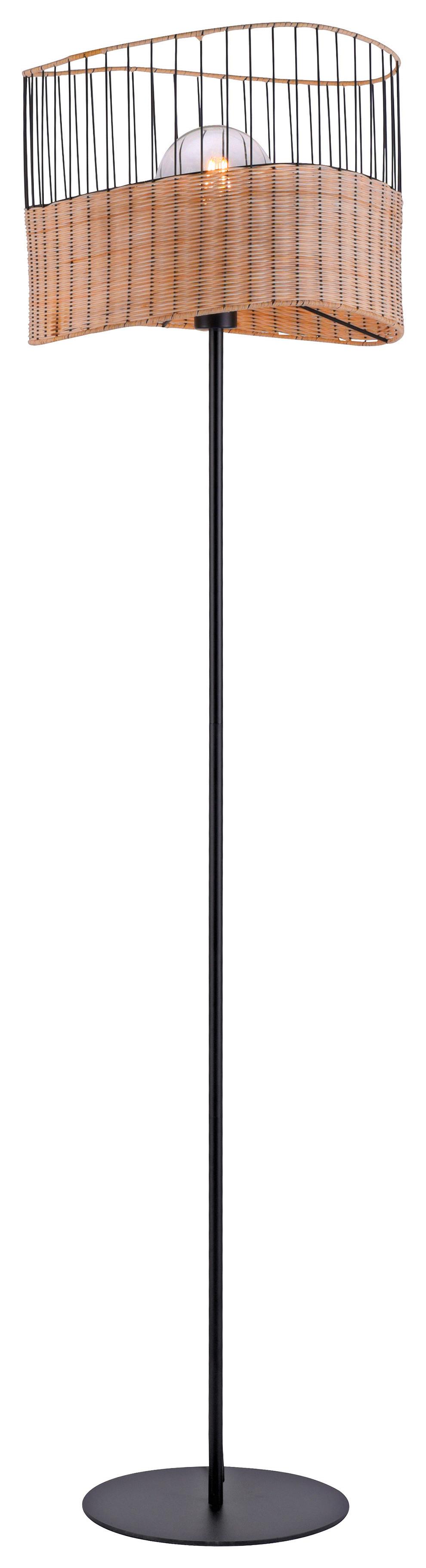 Stehleuchte Reed in Schwarz max. 60 Watt - Schwarz, MODERN, Kunststoff/Metall (39/39/152cm)