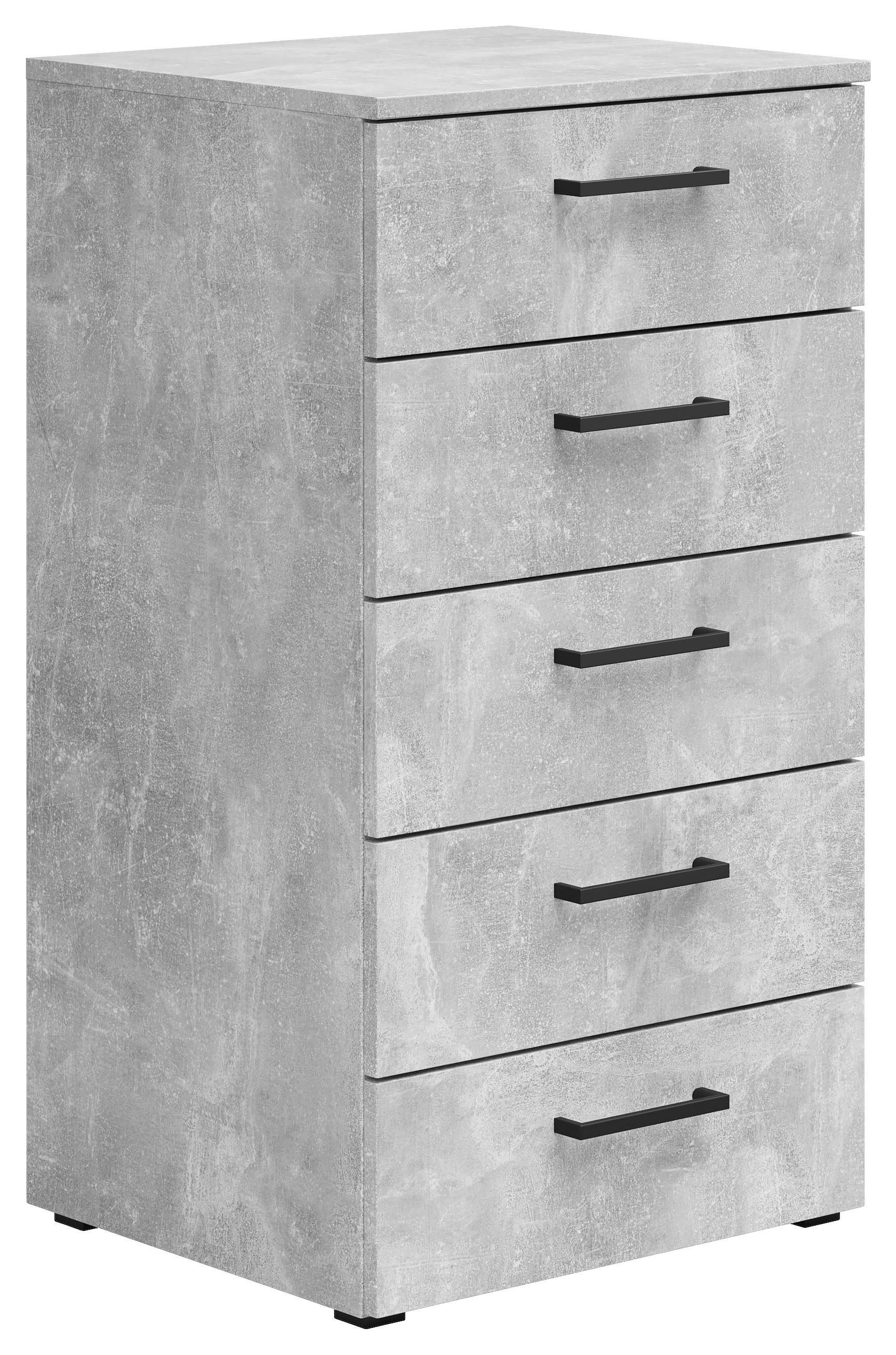 Kommode Multistauraum Betonoptik - Anthrazit/Schwarz, MODERN, Holzwerkstoff/Kunststoff (45/83/40cm) - Mömax
