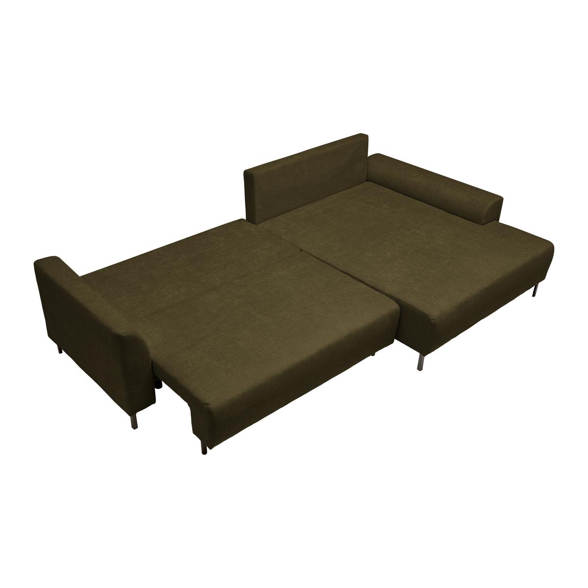 Ecksofa Integra Olivgrün - Schwarz/Olivgrün, Textil/Metall (294/81-93/170cm) - Mömax