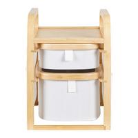 REGAŁ DO PRZECHOWYWANIA ALEYNA - kremowy, Modern, drewno/tkanina (24/18,8/25,5cm)