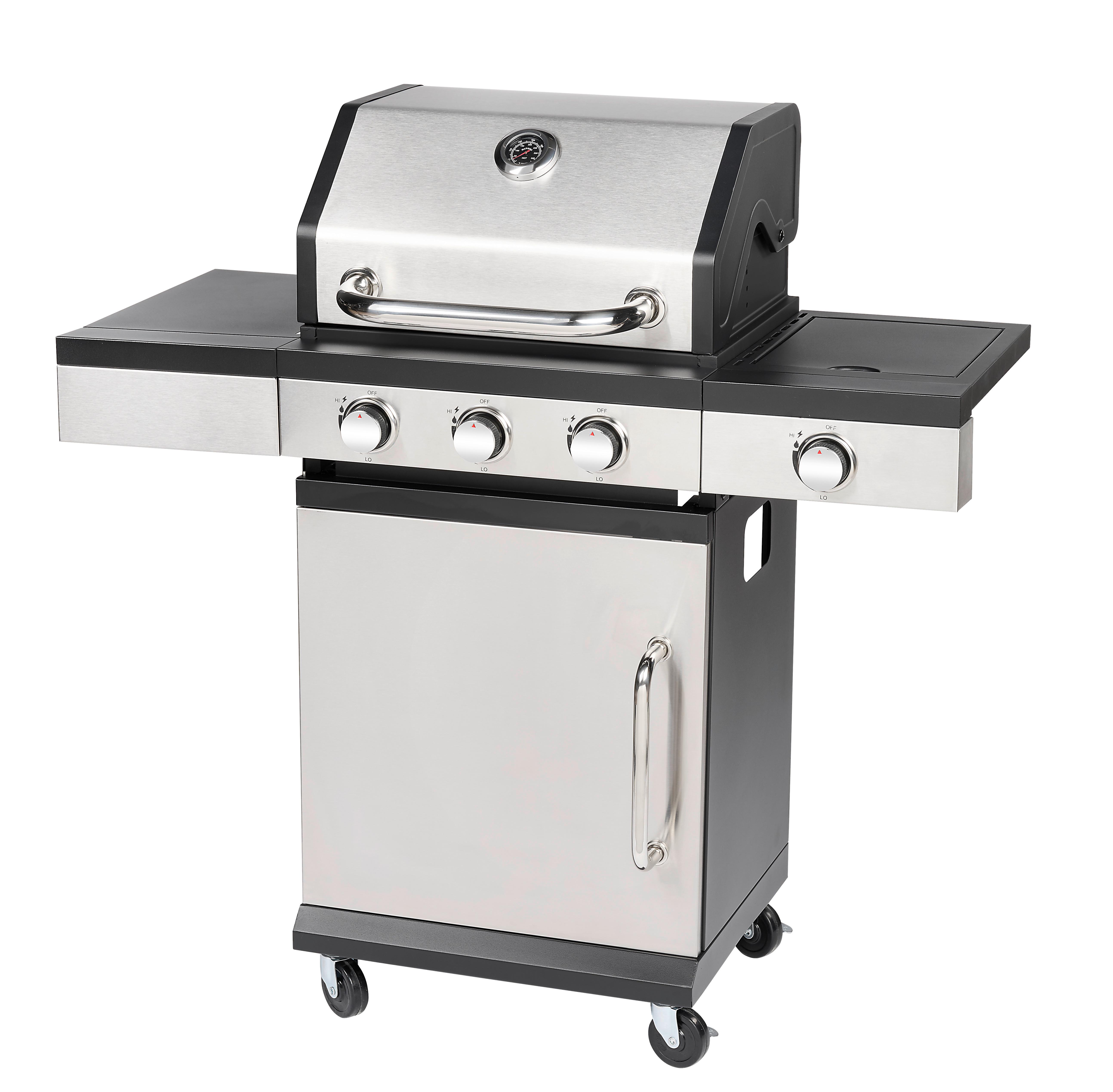 Gasgriller Helmut Schwarz - Schwarz, KONVENTIONELL, Kunststoff/Metall (110cm) - Mömax