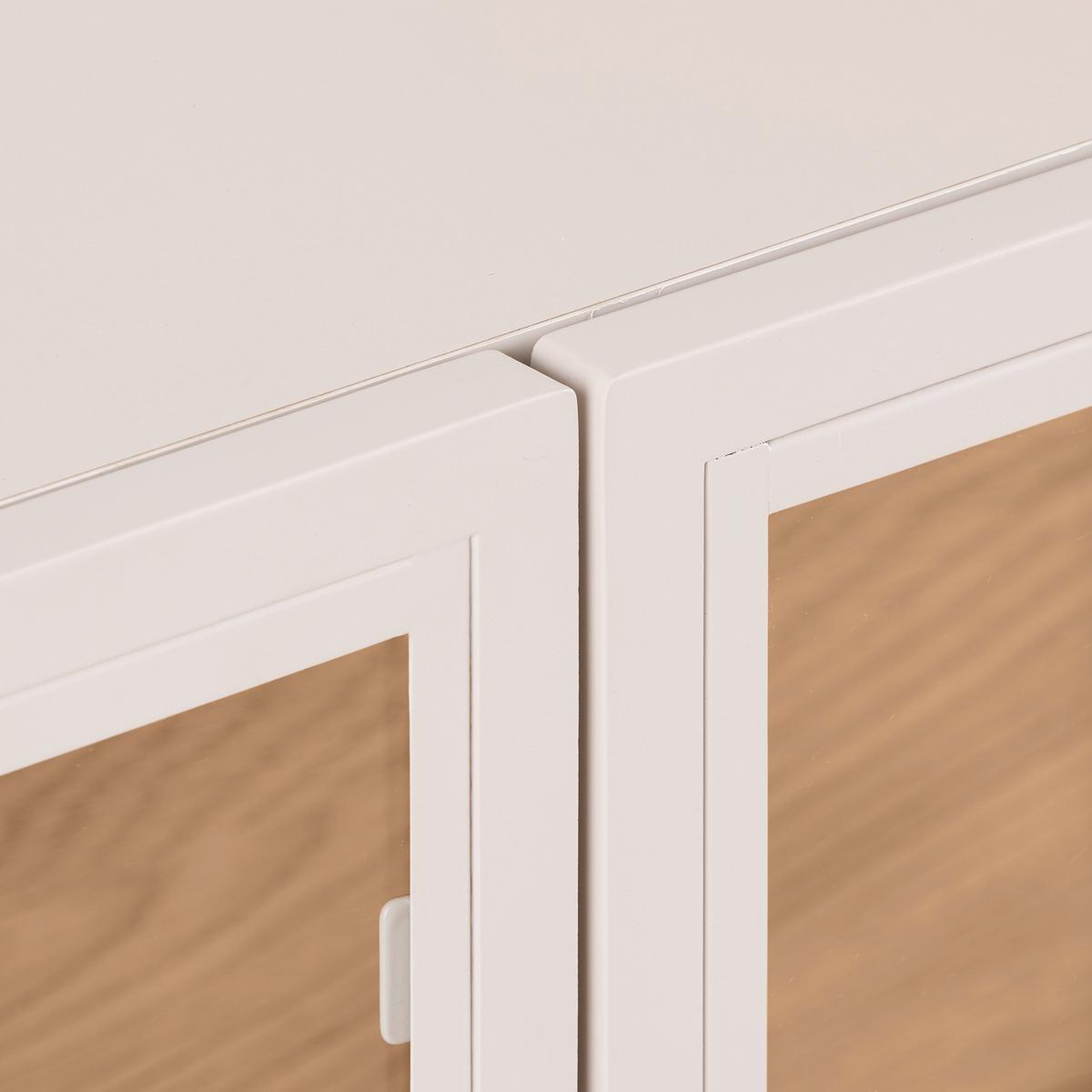 Vitrine Amy Eichefarben/Beige - Eichefarben/Beige, Modern, Glas/Holzwerkstoff (80/93,5/35cm) - Mömax