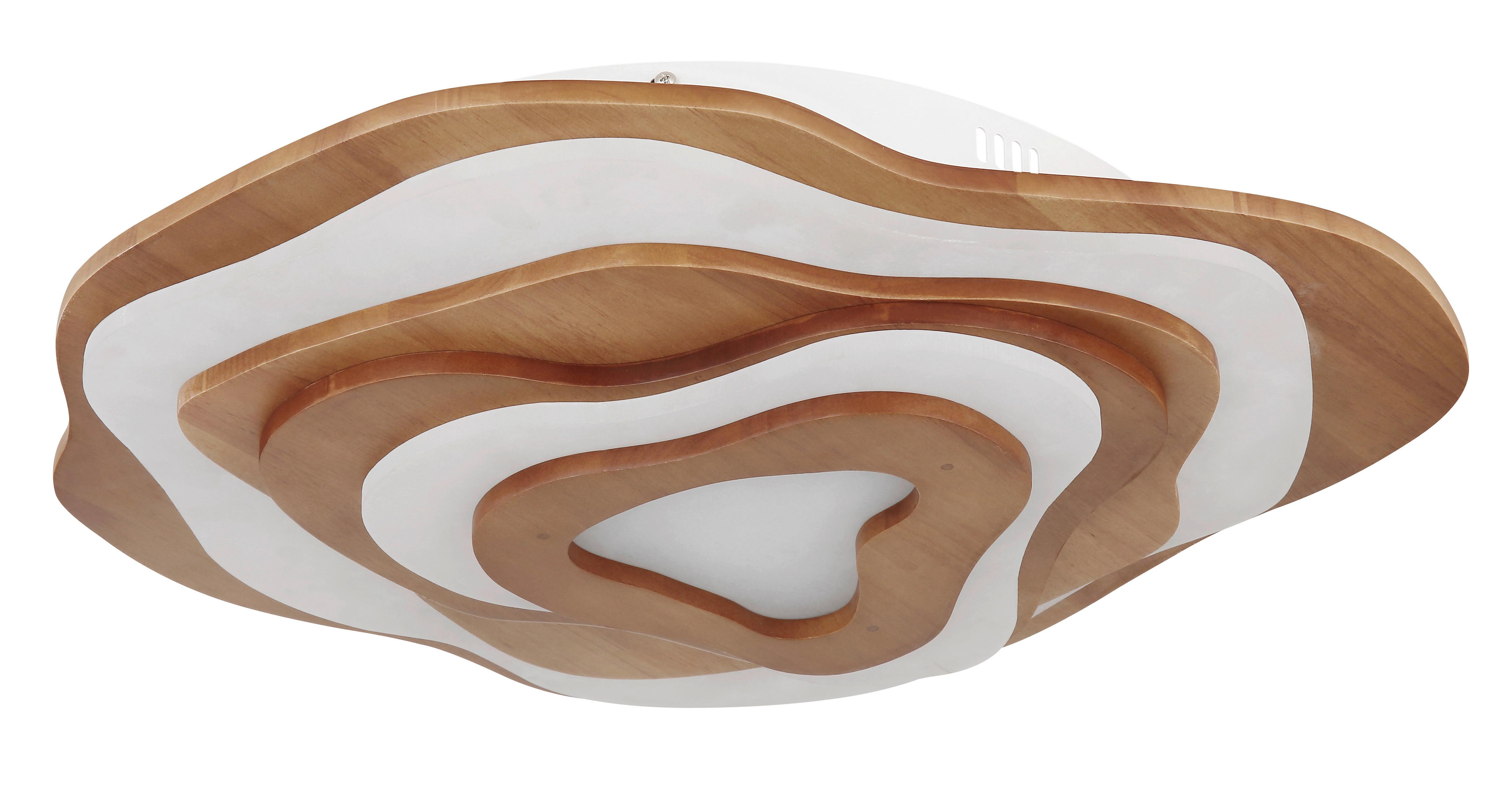 Stropna Led-svetilka Jacks, S Sijalko - bela/temno rjava, Natur, kovina/umetna masa (58/50/10cm) - Globo