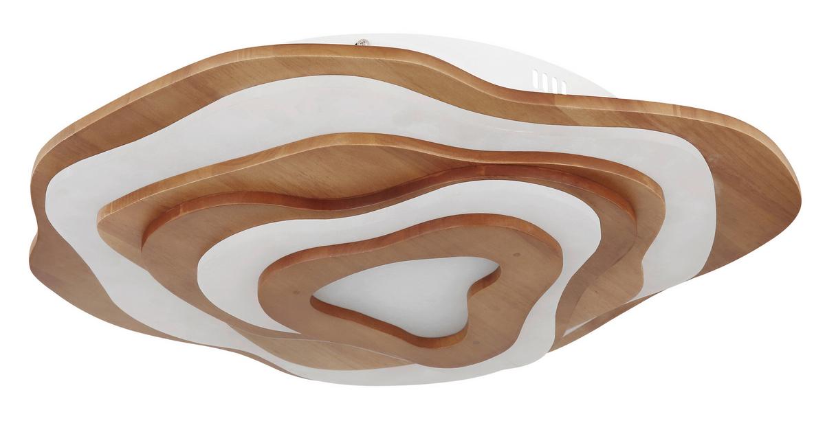 Stropna Led-svetilka Jacks, S Sijalko - bela/temno rjava, Natur, kovina/umetna masa (58/50/10cm) - Globo