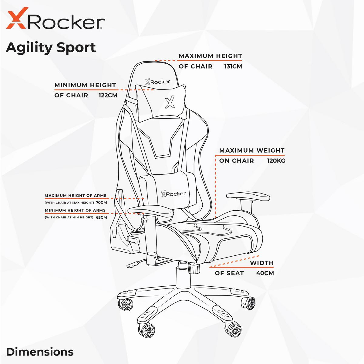 Gamingsessel Agility ca. 59,9x122x66cm Blau/Schwarz - Blau/Schwarz, MODERN, Kunststoff/Textil (59,9/122/66cm) - X Rocker