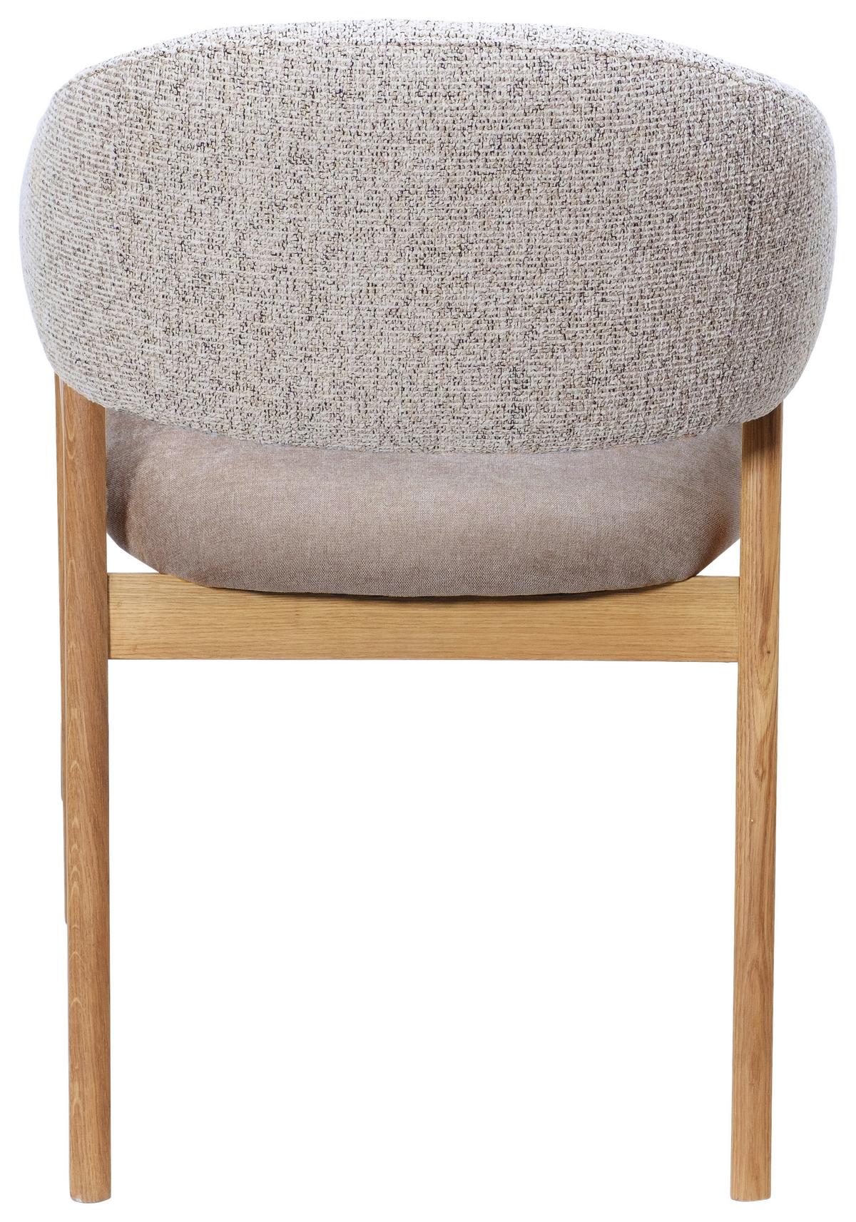 KRZESŁO Z PODŁOKIETNIKAMI BERTI - kolor dębowy/taupe, Konventionell, tkanina/drewno (56,5/82,5/59,5cm) - Linea Natura
