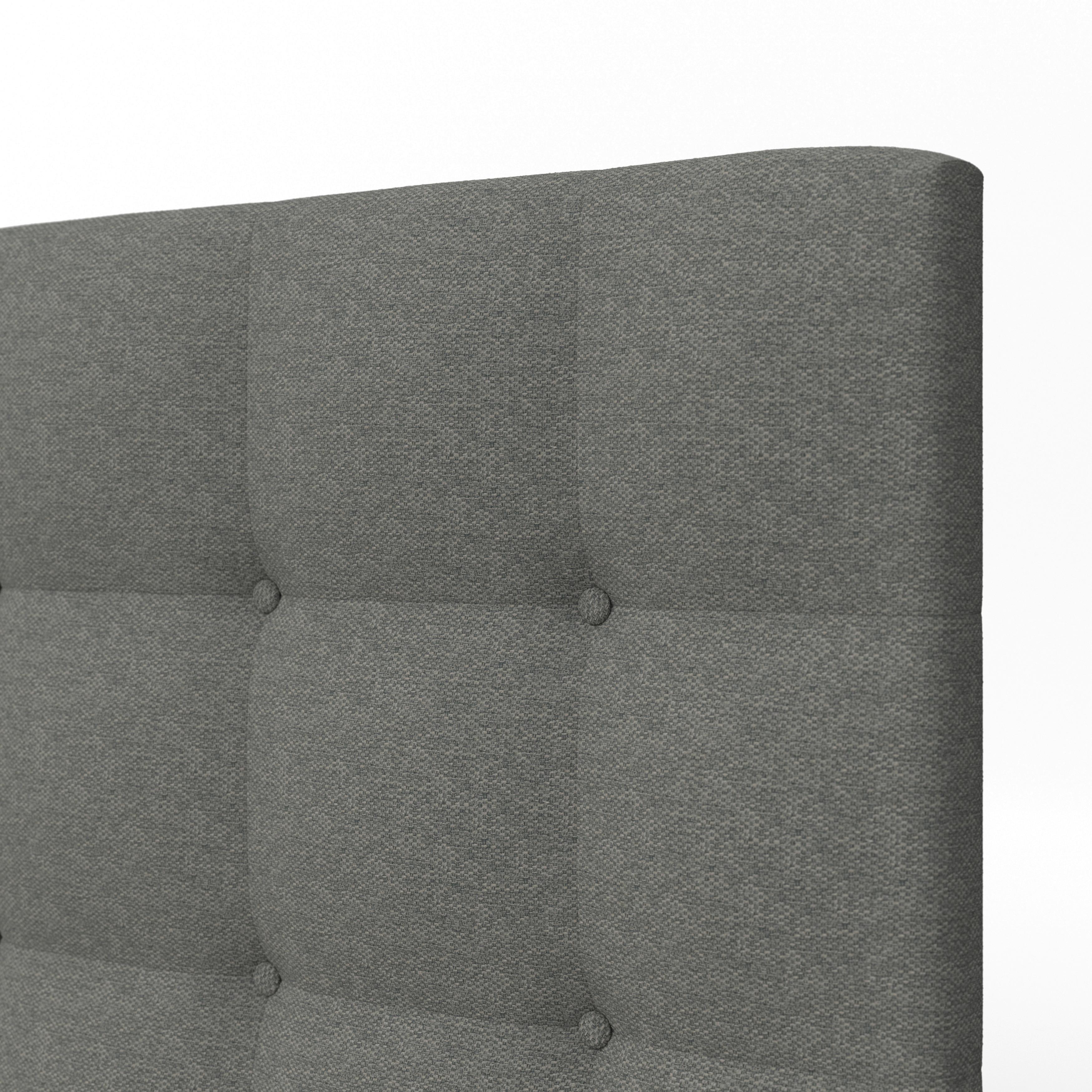 STOPPAD SÄNG FREDERICO - ljusgrå/svart, Modern, metall/trämaterial (180/200cm) - Bessagi Home