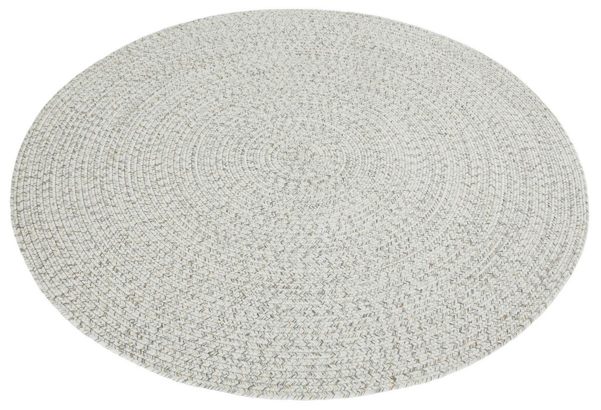 Outdoorteppich Trenzado Creme Ø ca. 150cm - Multicolor/Creme, Design, Kunststoff (150cm)